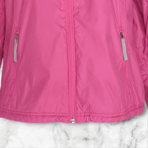 THE NORTH FACE Women's Pink Hooded Full Zip 100% Nylon Jacket Small Petite - Picture 6 of 11